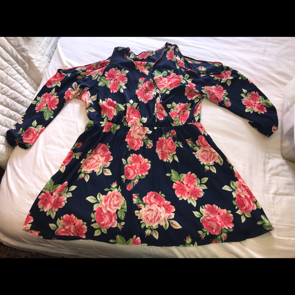 Floral Cold Shoulder Dress